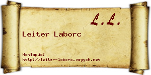 Leiter Laborc névjegykártya